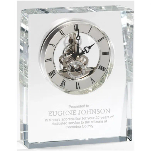 6" Crystal Skeleton Clock