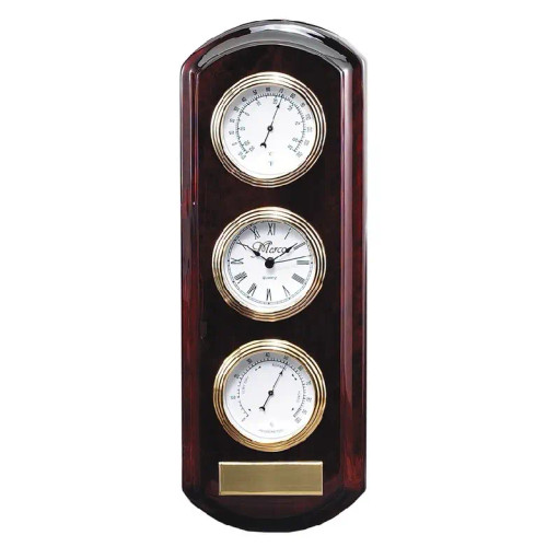 Rosewood Clock and Weather Station