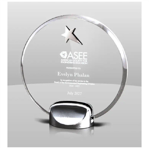 Silver Star Round Acrylic