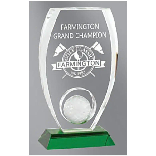 7 1/2" Crystal Golf Trophy