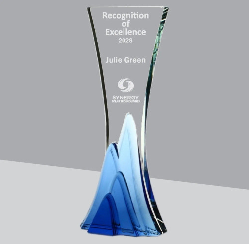 Ice Mountain Pate De Verre Starfire Glass Award