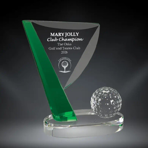 Crystal Golf Ball at Pin Trophy