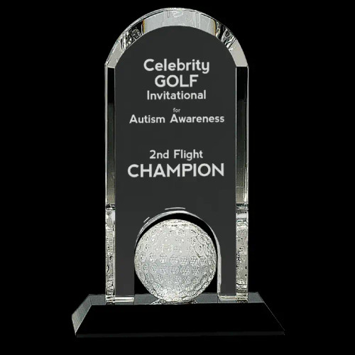 Clear Crystal Dome with Inset Golf Ball