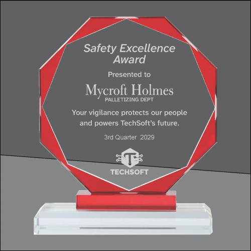 Red Octagon Crystal Award