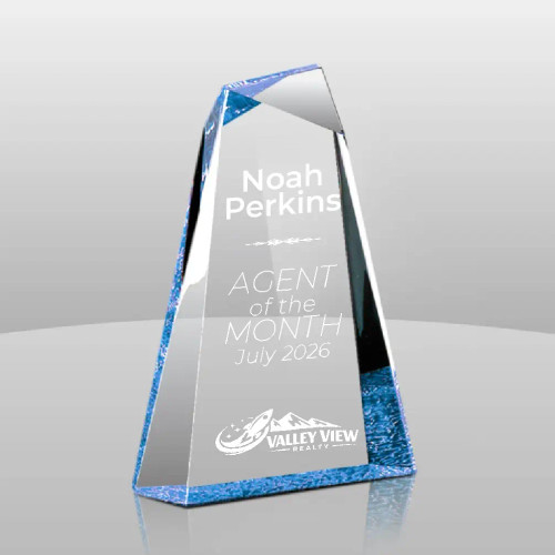 Blue Pinnacle III Clear Acrylic Award