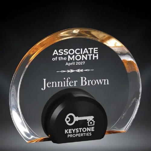 Gold Halo Circle Clear Acrylic Award