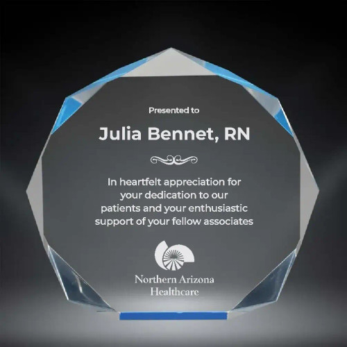 Blue Spectra Octagon Clear Acrylic