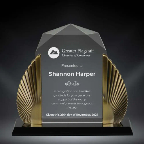 Antique Gold Phoenix Diamond Acrylic Award