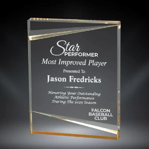 Gold Saber Clear Acrylic Award