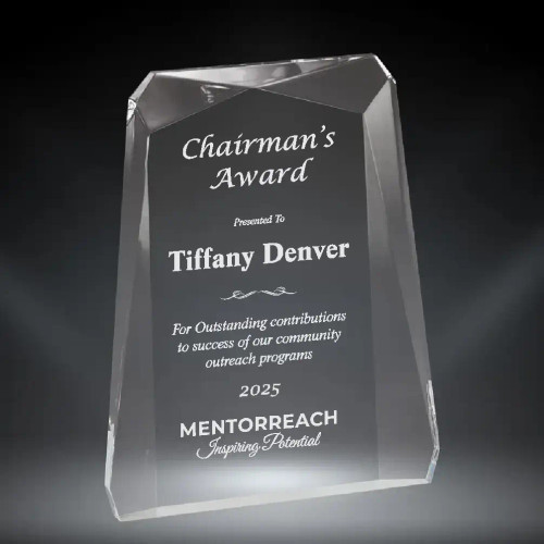 Beveled Rectangle Clear Acrylic Award
