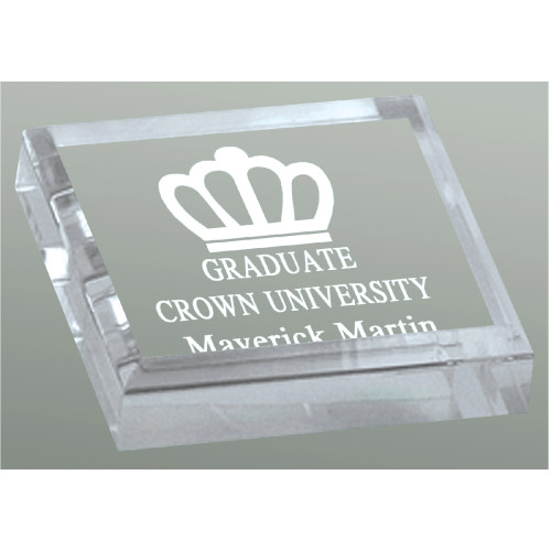 3" x 3" Clear Paperweight