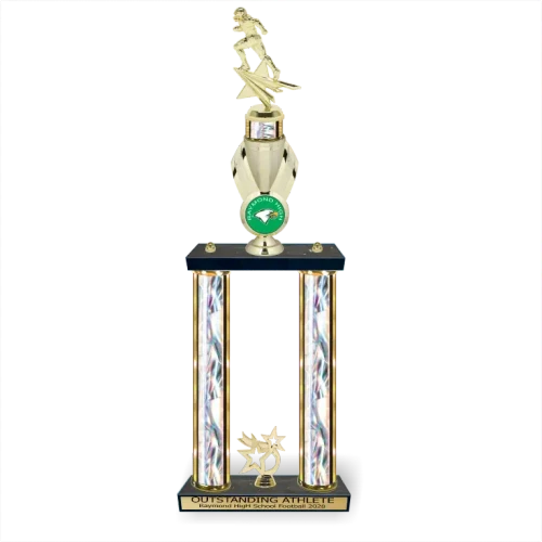2 Column  Mascot Football Trophy