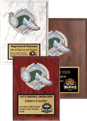 Sculptured Colored Relief Cross Country Plaque