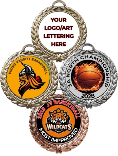 Wreath Custom Full Color Wreath Basketball Medallion