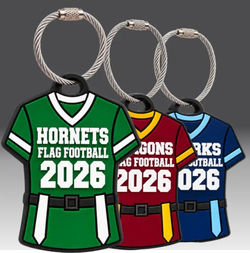 Custom Flag Football Team Bag Tag with 3D Jersey