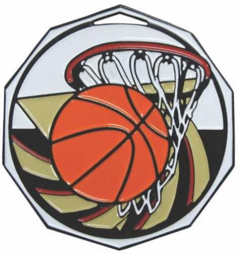 "Basketball" Decagon Full Colored Enamel Medal