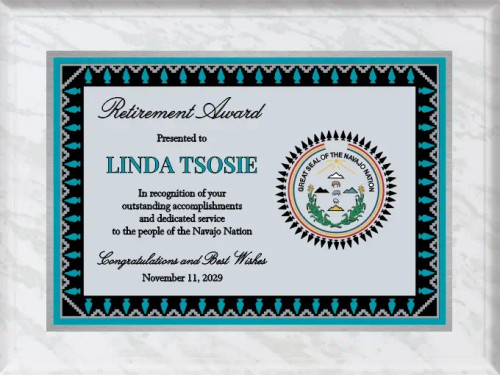 White Marble "Arrowhead" Native Heritage Plaque