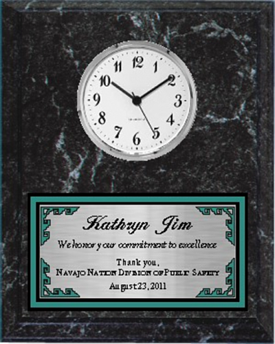 Black Marble Silver Series Native Heritage Clock