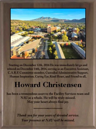 Laser Etched Walnut Full Color Recognition Plaque