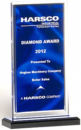 "Blue Draped Satin" Clear Acrylic Award