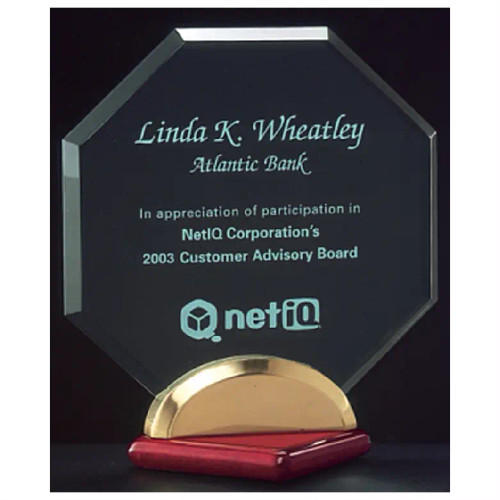 "Octagon" Jade Acrylic Award