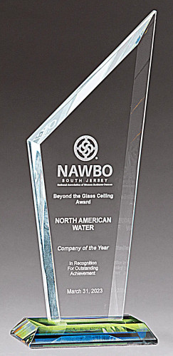 Zenith Series Clear Glass Flame Award