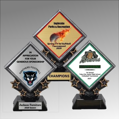 Victory Star Diamond Sports Plate Holder with Full Color Art