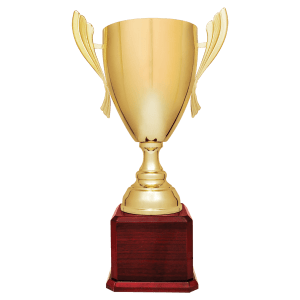 22" Gold Metal Cup Trophy on Rosewood Royal Piano Finish Base - CMC930G