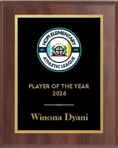 Economy Classic Cherry Finish Plaque with colored logo/art