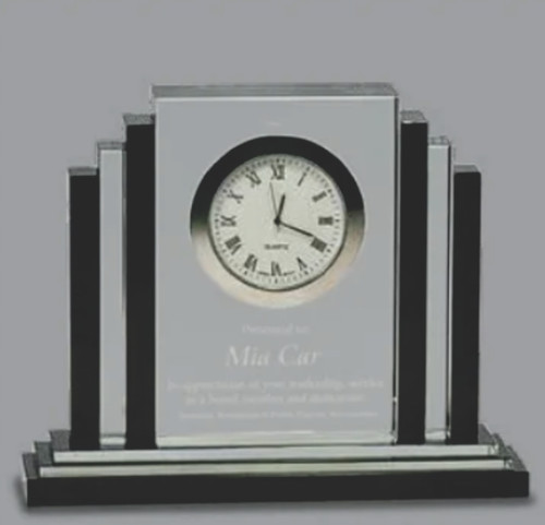 6" Clear Crystal with Clock