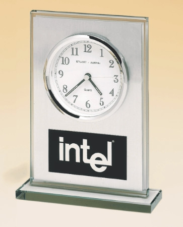 7 1/4" x 4 7/8" Glass Clock