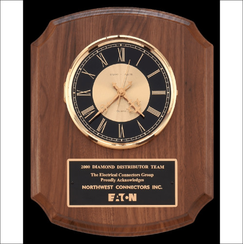10 1/2" x 13" Walnut Quartz Clock