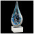 Multi-Colored Teardrop Art Glass on Clear Glass Base