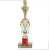 Classic Mascot Football Trophy with column on solid Black Marble Base