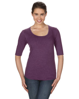 6756L Anvil Ladies' Triblend Deep Scoop 1/2-Sleeve T-Shirt 6756L Anvil Ladies' Triblend Deep Scoop 1/2-Sleeve T-Shirt