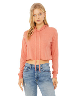 8512 Bella + Canvas Ladies' Cropped Long Sleeve Hooded T-Shirt