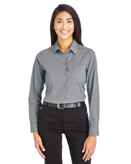 DG535W Devon & Jones CrownLux Performance™ Ladies' Tonal Mini Check Shirt