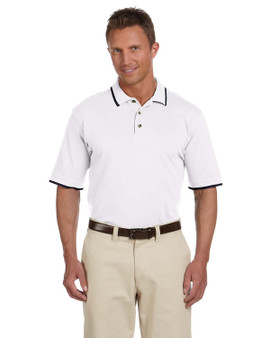 M210 Harriton Adult 6 oz. Short-Sleeve Piqué Polo with Tipping
