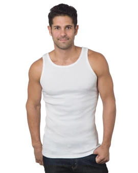 4573 Bayside Men's 6.1 oz., 100% Ringspun Cotton 2x1 Ribbed Tank Top