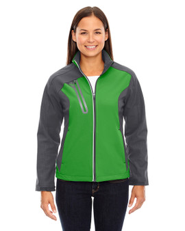 78176 North End Ladies' Terrain Colorblock Soft Shell with Embossed Print 78176 North End Ladies' Terrain Colorblock Soft Shell with Embossed Print