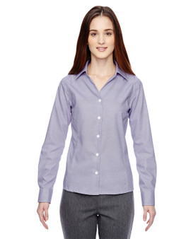 78690 North End Ladies' Precise Wrinkle-Free Two-Ply 80's Cotton Dobby Taped Shirt