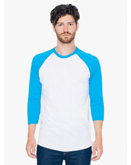 BB453W American Apparel Unisex Poly-Cotton 3/4-Sleeve Raglan T-Shirt BB453W American Apparel Unisex Poly-Cotton 3/4-Sleeve Raglan T-Shirt