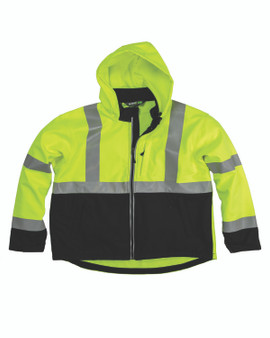 HVJS206 Berne Men's Hi-Vis Class 3 Hooded Softshell Jacket HVJS206 Berne Men's Hi-Vis Class 3 Hooded Softshell Jacket