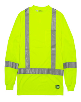 HVK013T Berne Men's Tall Hi-Vis Class 3 Performance Long Sleeve T-Shirt HVK013T Berne Men's Tall Hi-Vis Class 3 Performance Long Sleeve T-Shirt