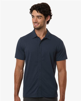 41SPSS Men's Pro-Flex Sorona® Button Down Short Sleeve Shirt