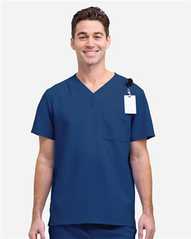HMB000 Men's V-Neck 1 Pocket Scrub Top
