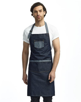RP127 Artisan Collection by Reprime Domain Contrast Denim Bib Apron