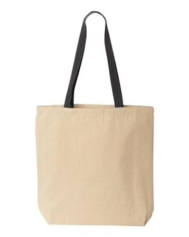 8868 Liberty Bags Natural Tote with Contrast-Color Handles