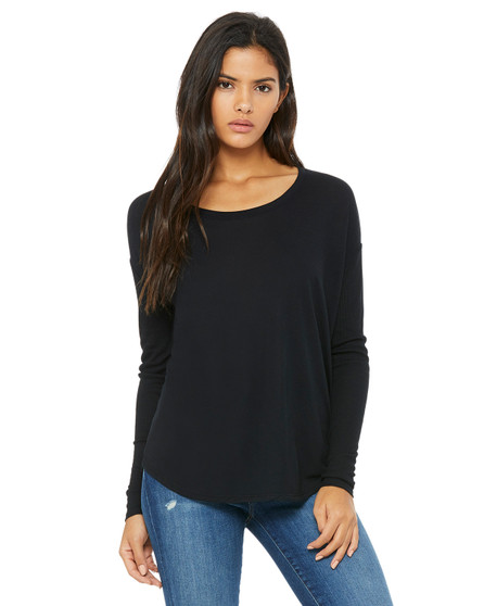 8852 Bella + Canvas Ladies' Flowy Long-Sleeve T-Shirt with 2x1 Sleeves