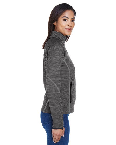 78697 North End Ladies' Flux Mélange Bonded Fleece Jacket, view 2